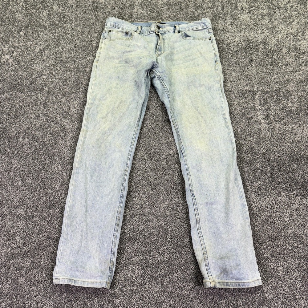 Obey Juvee Jeans Mens 34x30 Blue Slim Straight Denim Light Wash Casual City